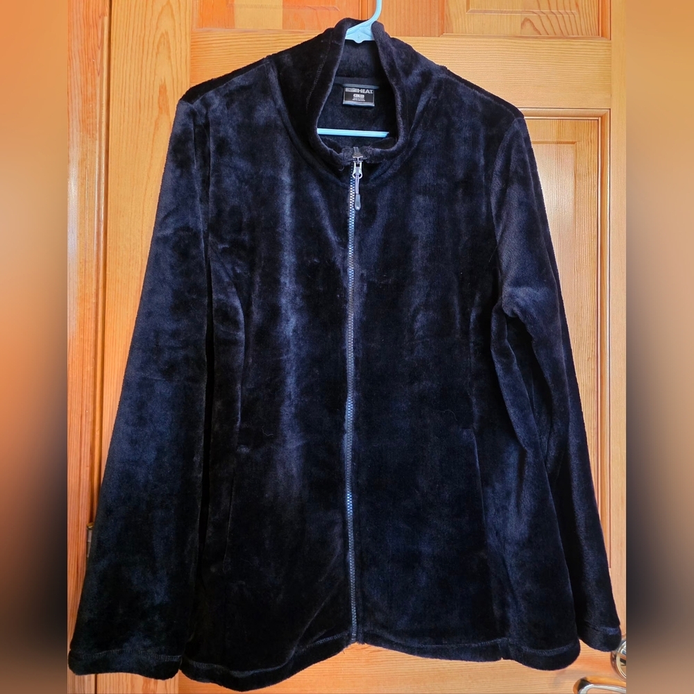 32 Degrees HEAT Black Velour Quarter-Zip Pullover